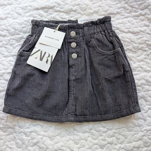 NWT Zara The Paper Bag Corduroy Skirt